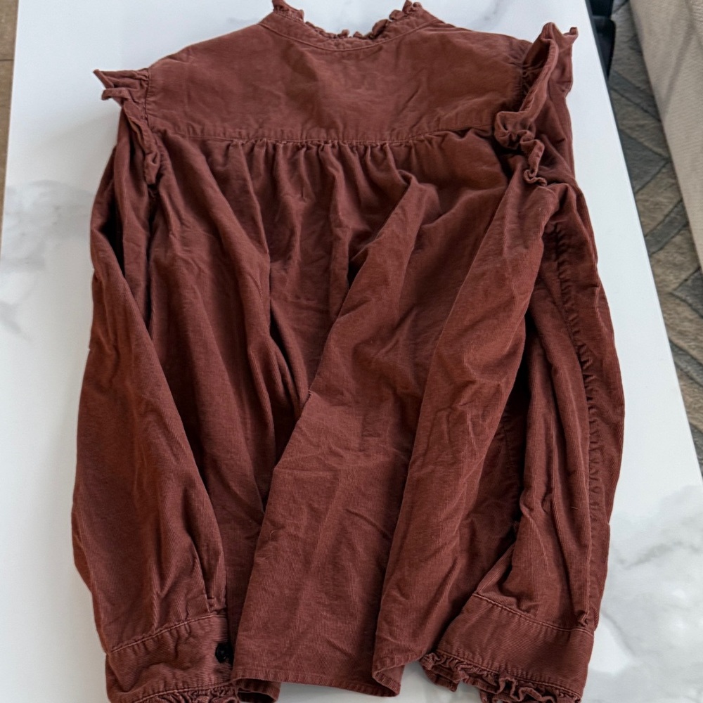 GAP Ruffled Brown Blouse - Picture 5 of 5